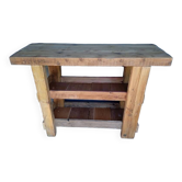Old solid wood workbench furniture