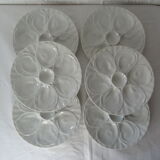 6 assiettes à huitres blanches  470112 Charles Pillivuyt porcelaine ancienne