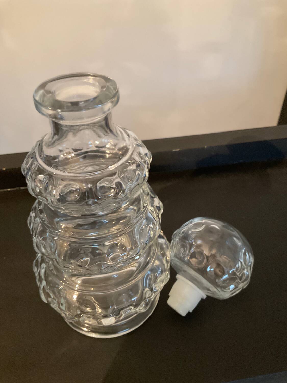 Vintage molded glass bottle France