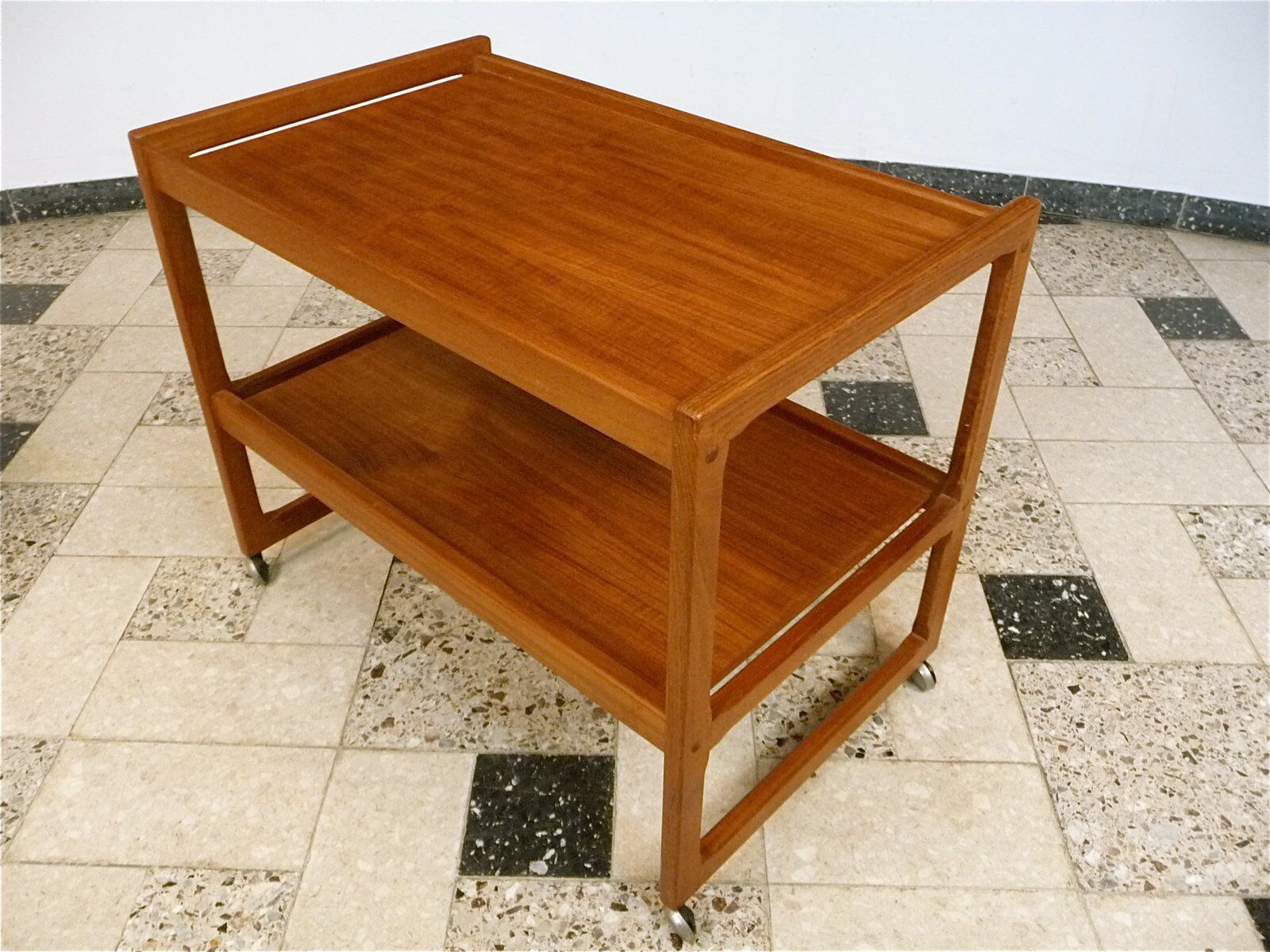 Modernist design bar or serving trolley in teak, Denmark1960s