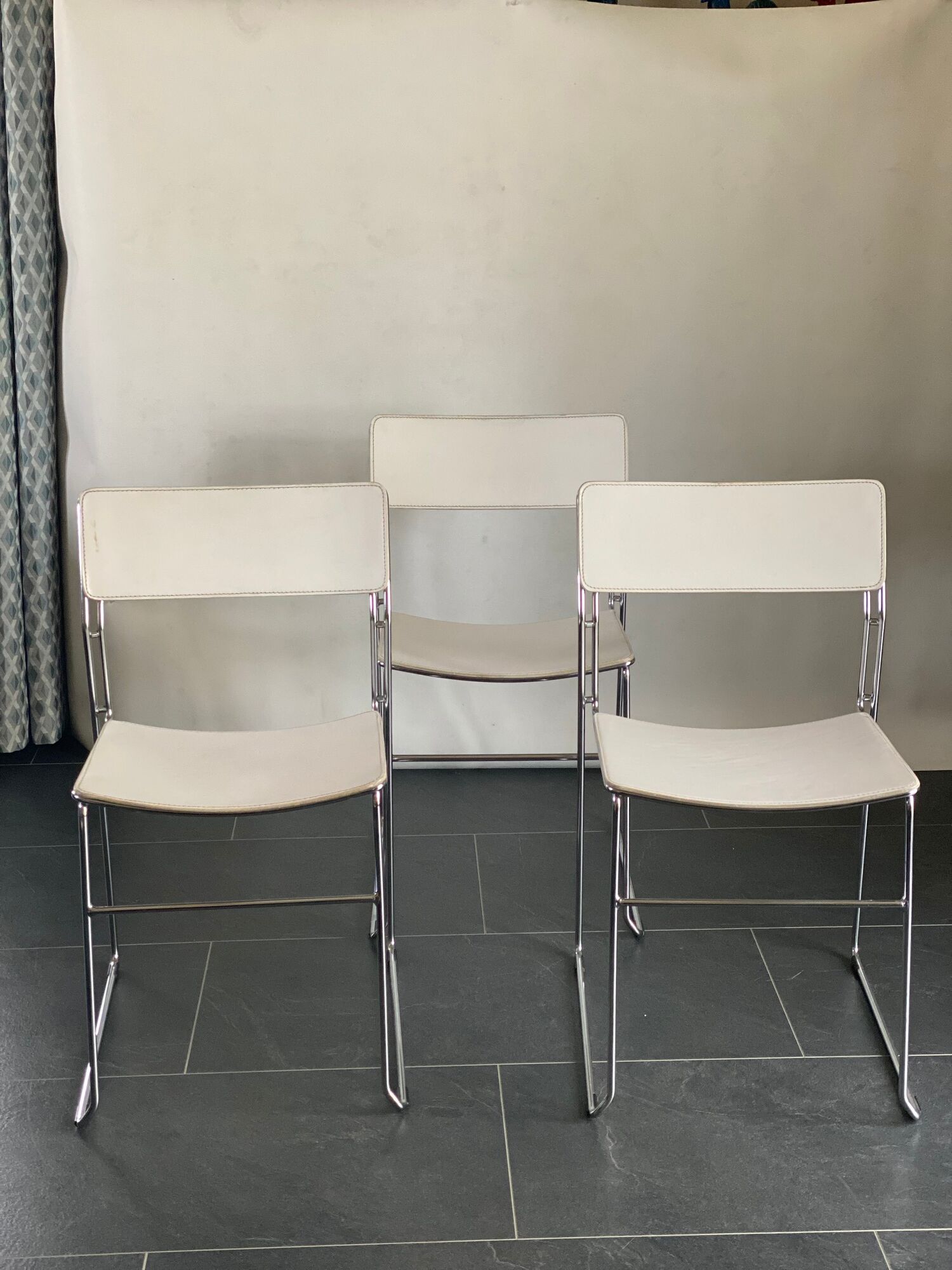 Trio of sultana dining chairs by Drom Arden 70’s