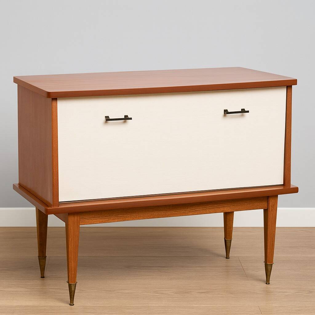 Vintage mid-century bar cabinet from the 1950s–60s.
