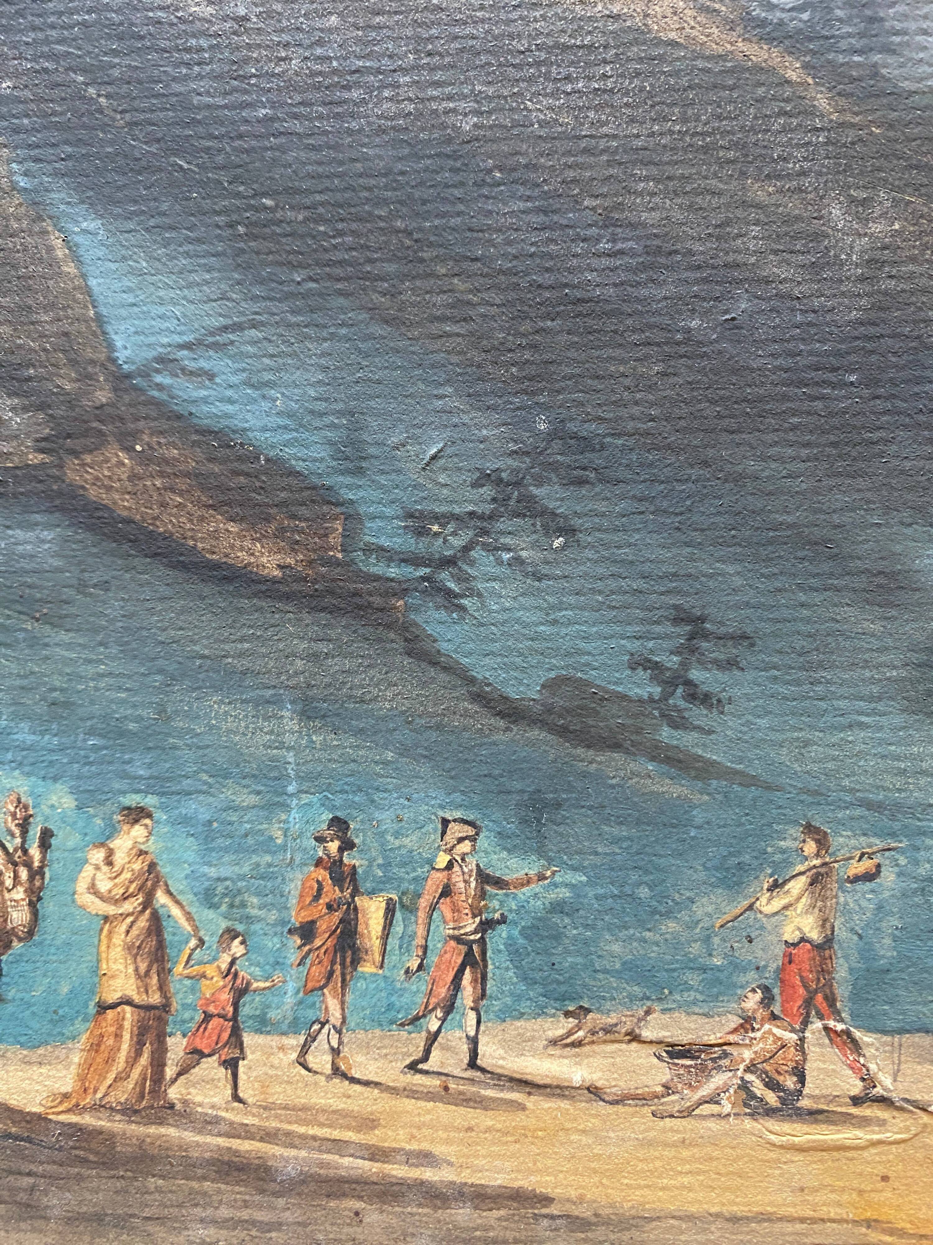 Old Gouache Painting (18th/19th century) View of the Galcier Alps (Vorderaar?) Switzerland