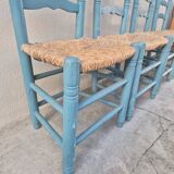 4 chaises paillées anciennes de style provençale