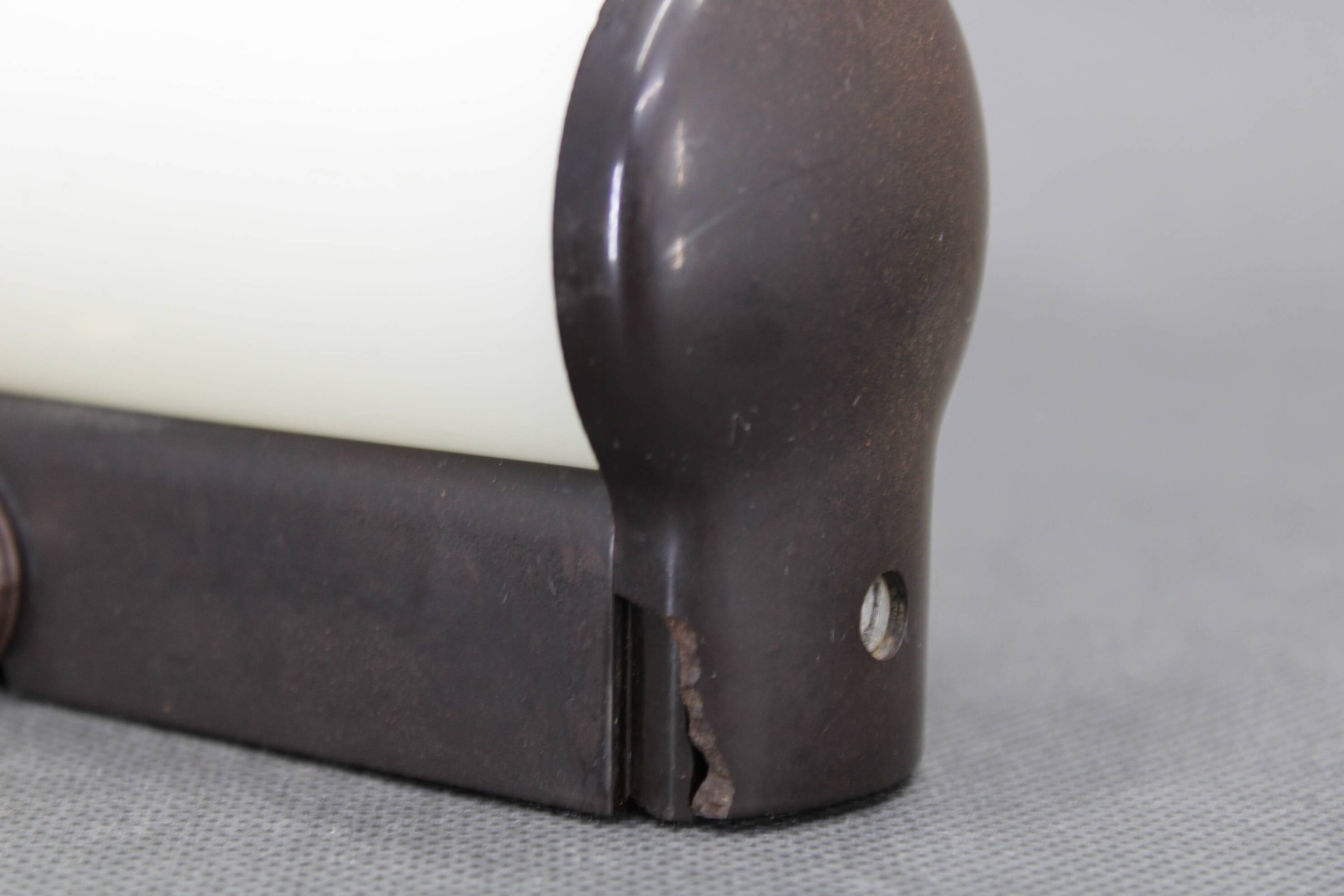 Czechoslovak Art Deco Bakelite Tubular Wall Light with Milk Glass, 1940s