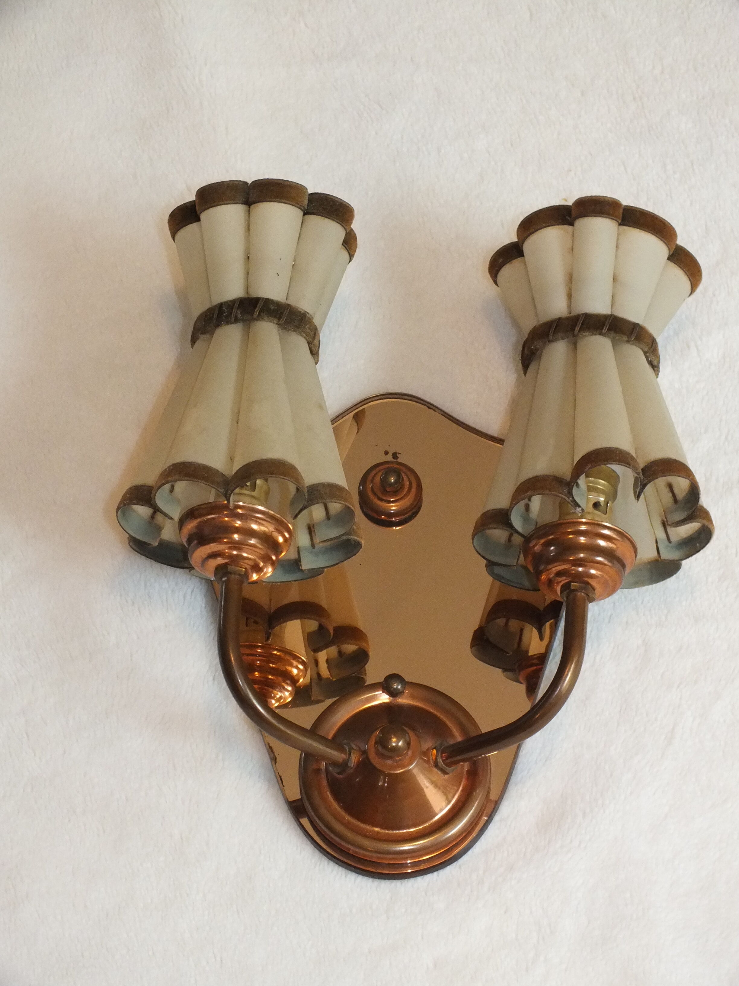 Art Deco wall lamp in mirror glass