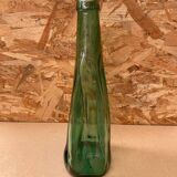 Antique Dame Jeanne Bottle Pressed Glass Green Transparent Vintage