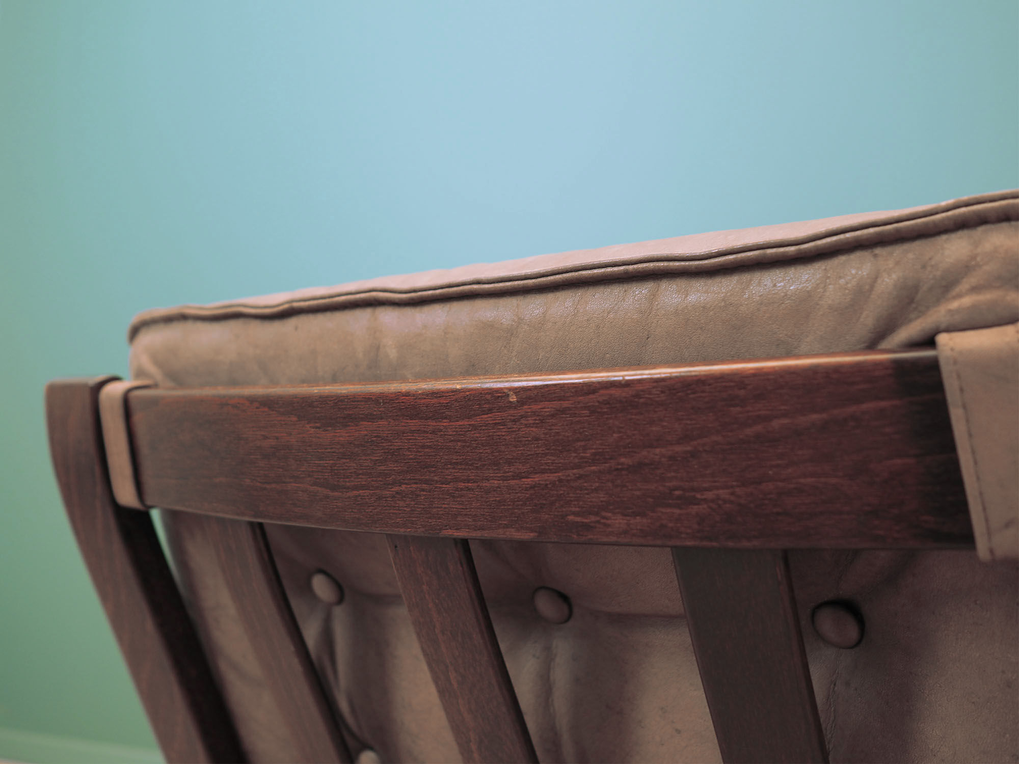 Leather armchair, Danish design, 1960s, manufactured by Genega Møbler