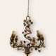 Italian Tole Ceramic Flower Chandelier, 1960s