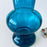 Old blue duck vase with collar