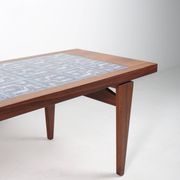 Table basse danoise en palissandre et céramique