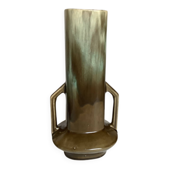 Large flamed ceramic vase Art Nouveau