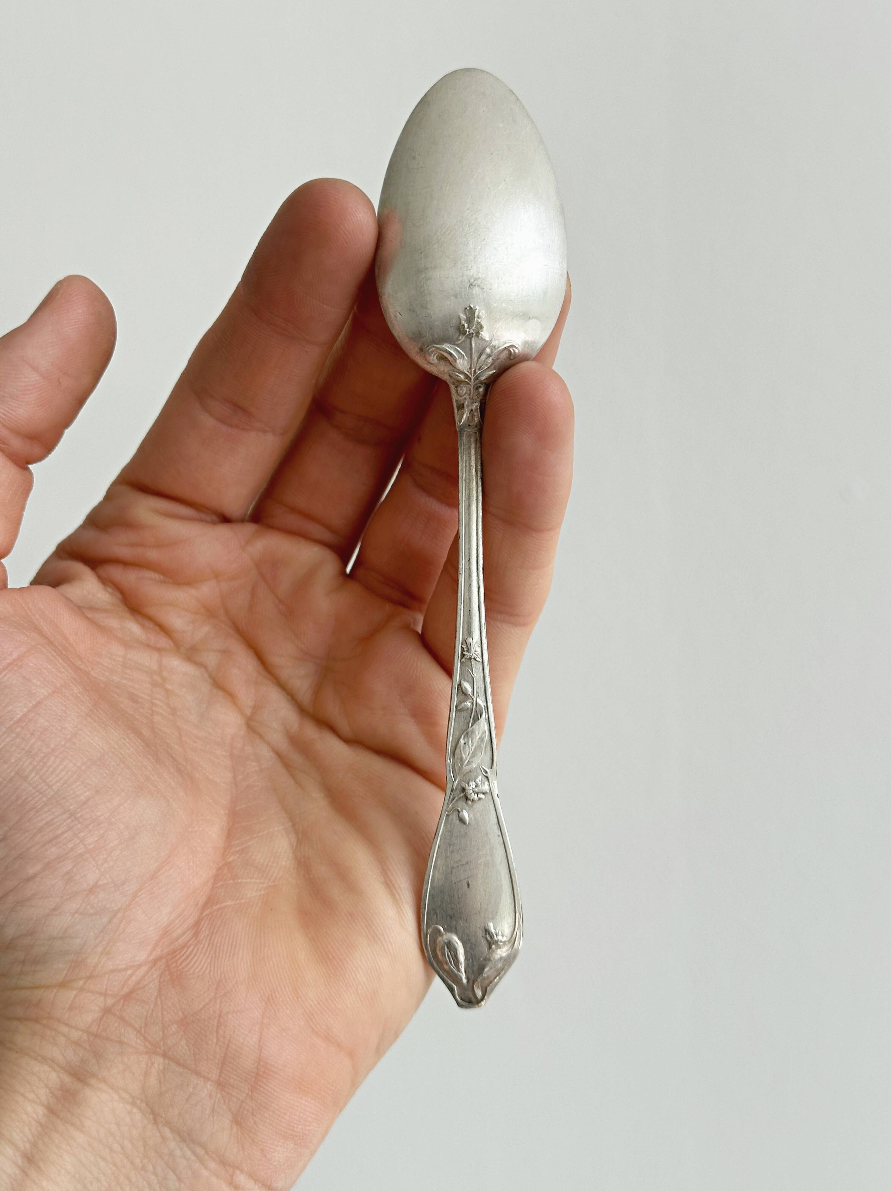 Set of 6 small metal spoons