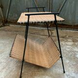 Pair of Raoul Guys Wicker Magazine Racks Circa 195