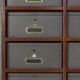 Industrial filing cabinet in wood with 30 original cardboard storage boxes, Belgium, 1920s