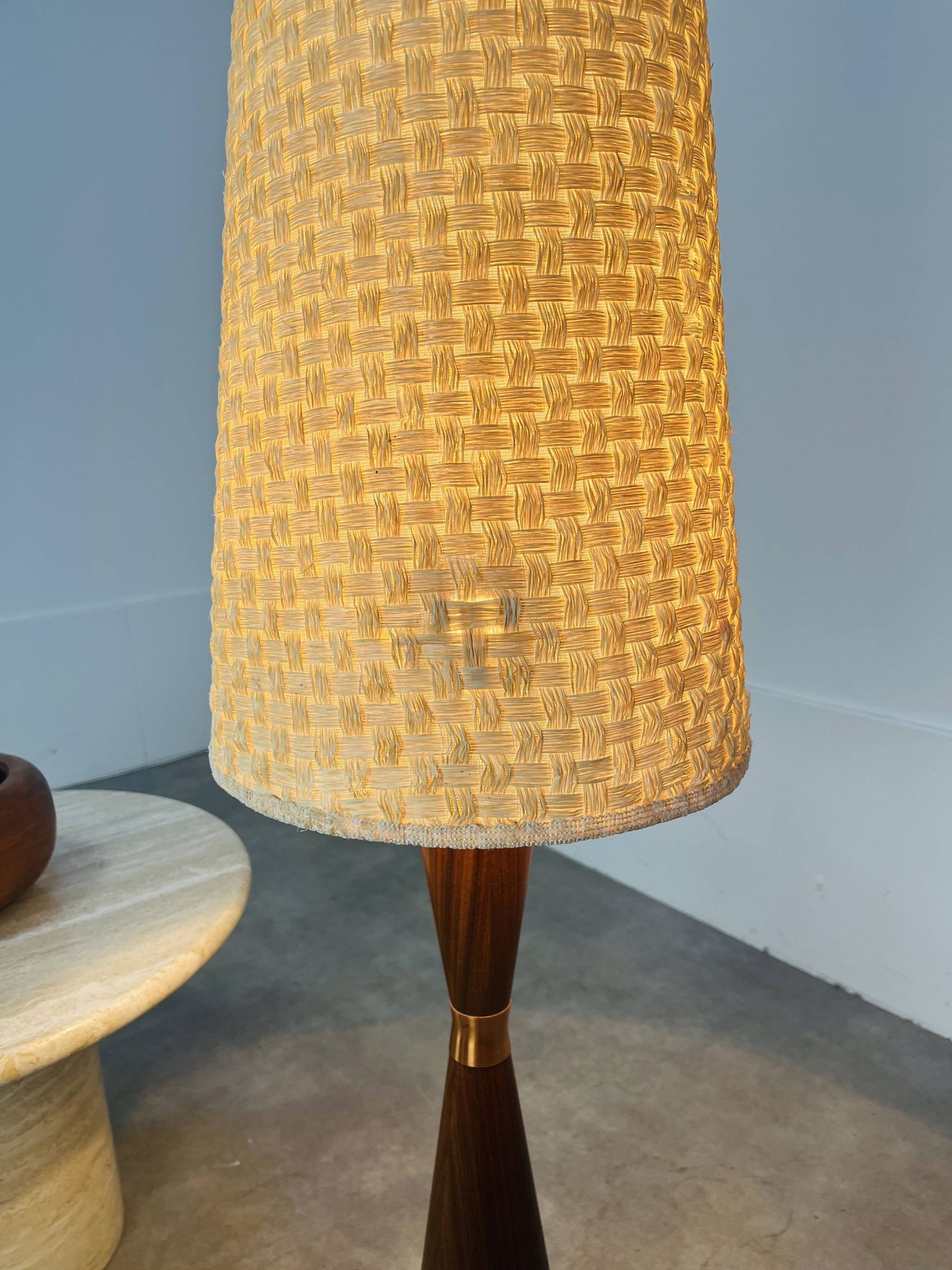 Scandinavian diabolo floor lamp in teak by Parker Knoll, 1960s
