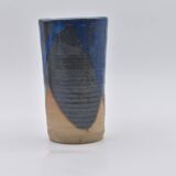 Lot de 3 vases grès émail bleu