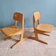 Paire de chaises enfant Casala en hêtre massif, années 1960