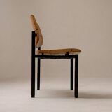 Martin Stoll - Set of four beech and black metal chairs - c. 1975