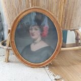 Tableau médaillon 19ème siècle