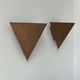 Pair of vintage geometric wall lights, patinated copper, France 1960