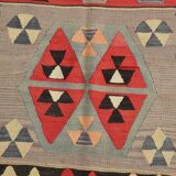 6x8 Kilim Multicolor Geometric Style Kilim Rug, 168x235 Cm