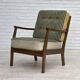 1960s, Danish armchair, furniture wool, beech wood.