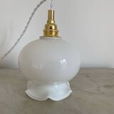 Walking lamp with vintage opaline globe