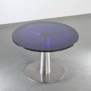 Blown glass and steel dining table by Perrin & Perrin, circa 1990.