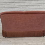 1960s, Danish 2-seater sofa, original pink furniture velour.