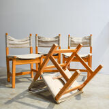 Series of four Ikea pine chairs 1986'