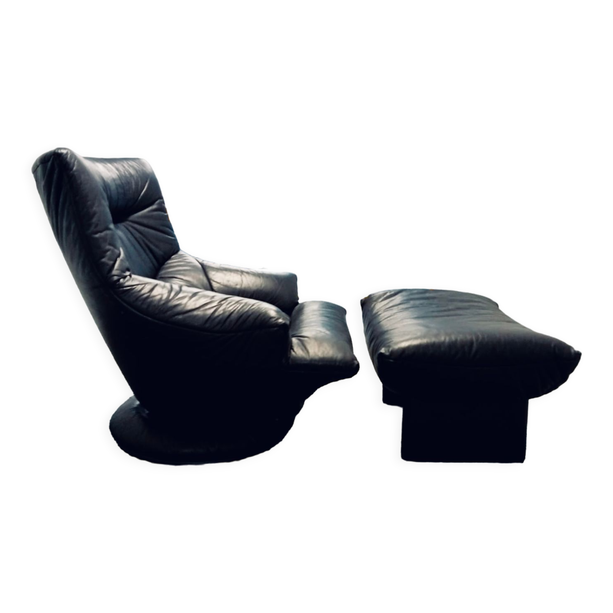 Ligne roset - armchair driver and sound ottoman 70's
