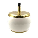 Monumental white ceramic and brass lamp base, italy 1970s