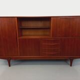 Vintage Scandinavian high sideboard in teak from the 50s and 60s