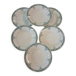 6 assiettes creuses anciennes - terre