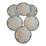 6 antique ironstone soup plates