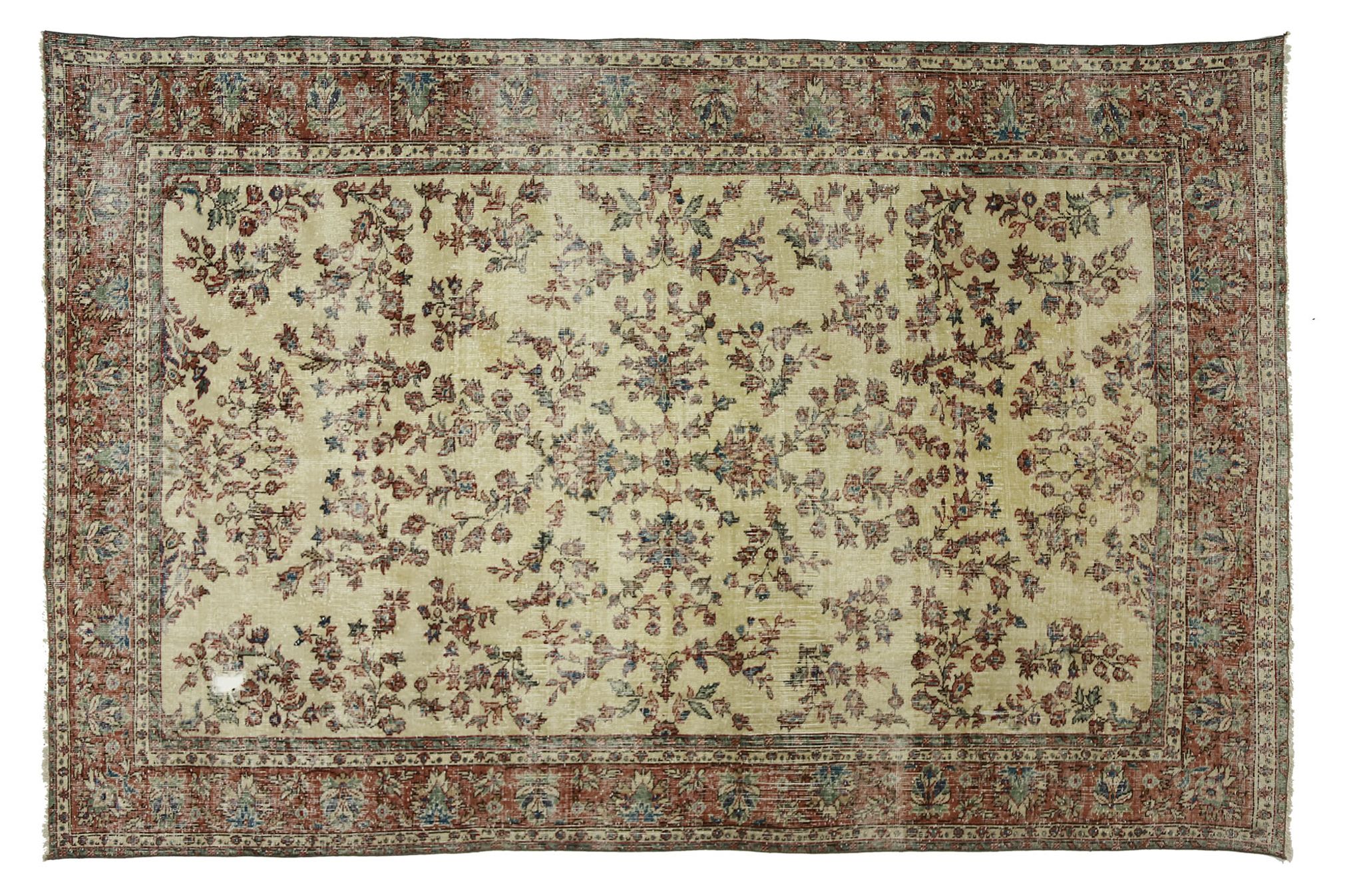 Anatolian handmade vintage rug 282 cm x 193 cm