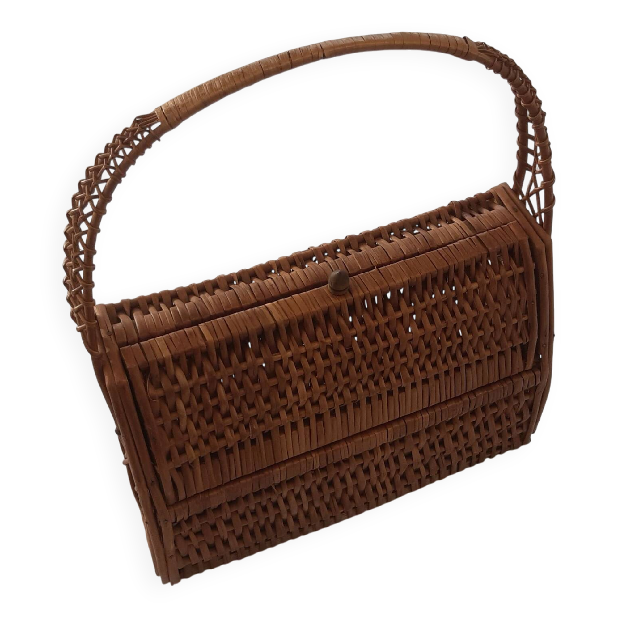 70s wicker handbag