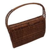 Panier sac à main en osier années 70