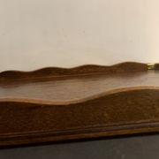 Plateau de service ancien en bois et laiton 61 x 38 cm