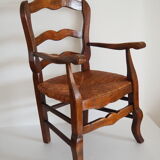 Children's armchair in solid wood with its mulched seat