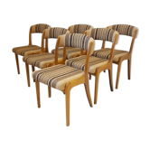 Suite de 6 chaises vintage 1970 style Baumann