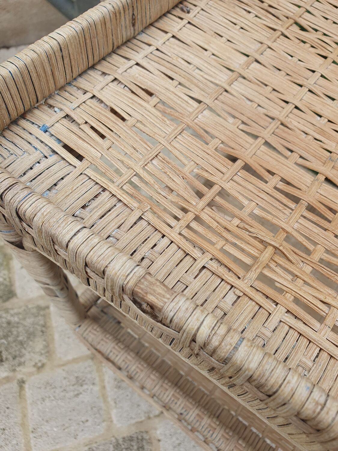 Rattan side table