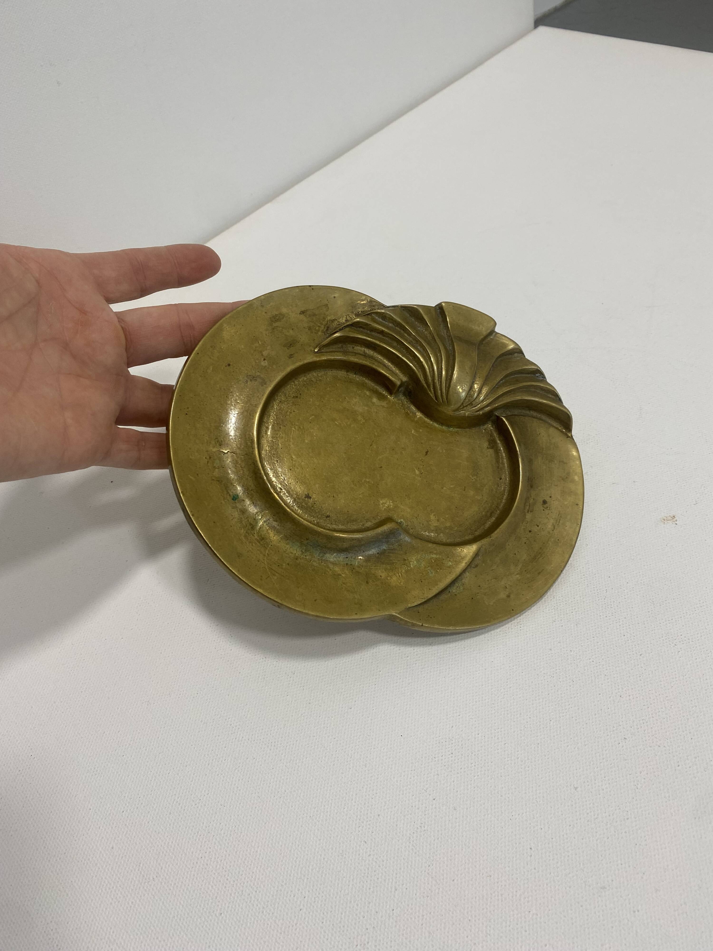 Heavy Brass Plate Keys Table Decorative Hollywood Regency Vintage 1970s