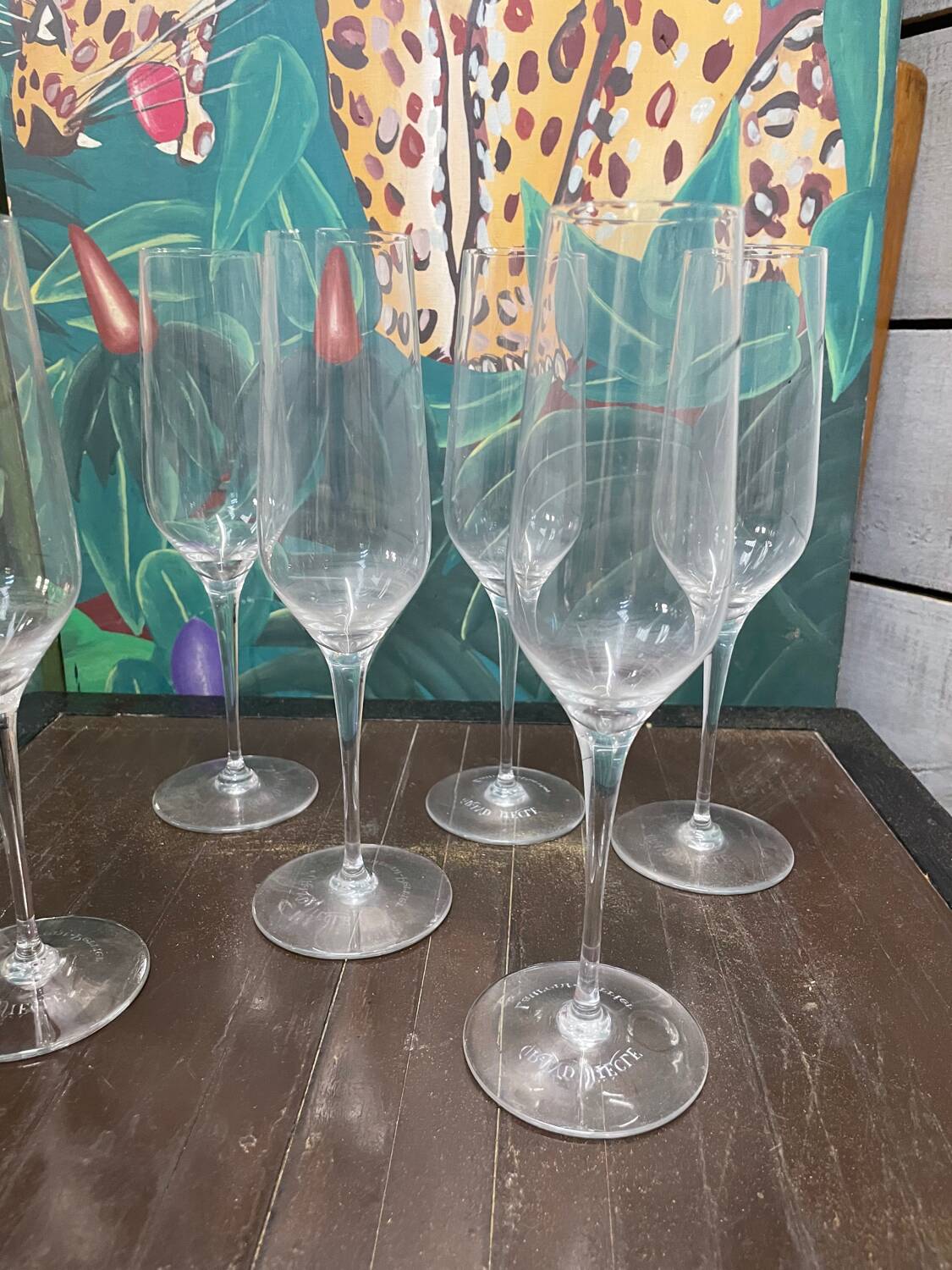 6 Baccarat champagne flutes, grand siècle crystal, Laurent Perrier