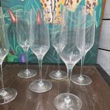 6 Baccarat champagne flutes, grand siècle crystal, Laurent Perrier