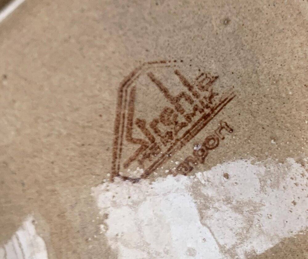 Large East German pottery bowl from the mid-century GDR by Strehla Keramik, 1960s.