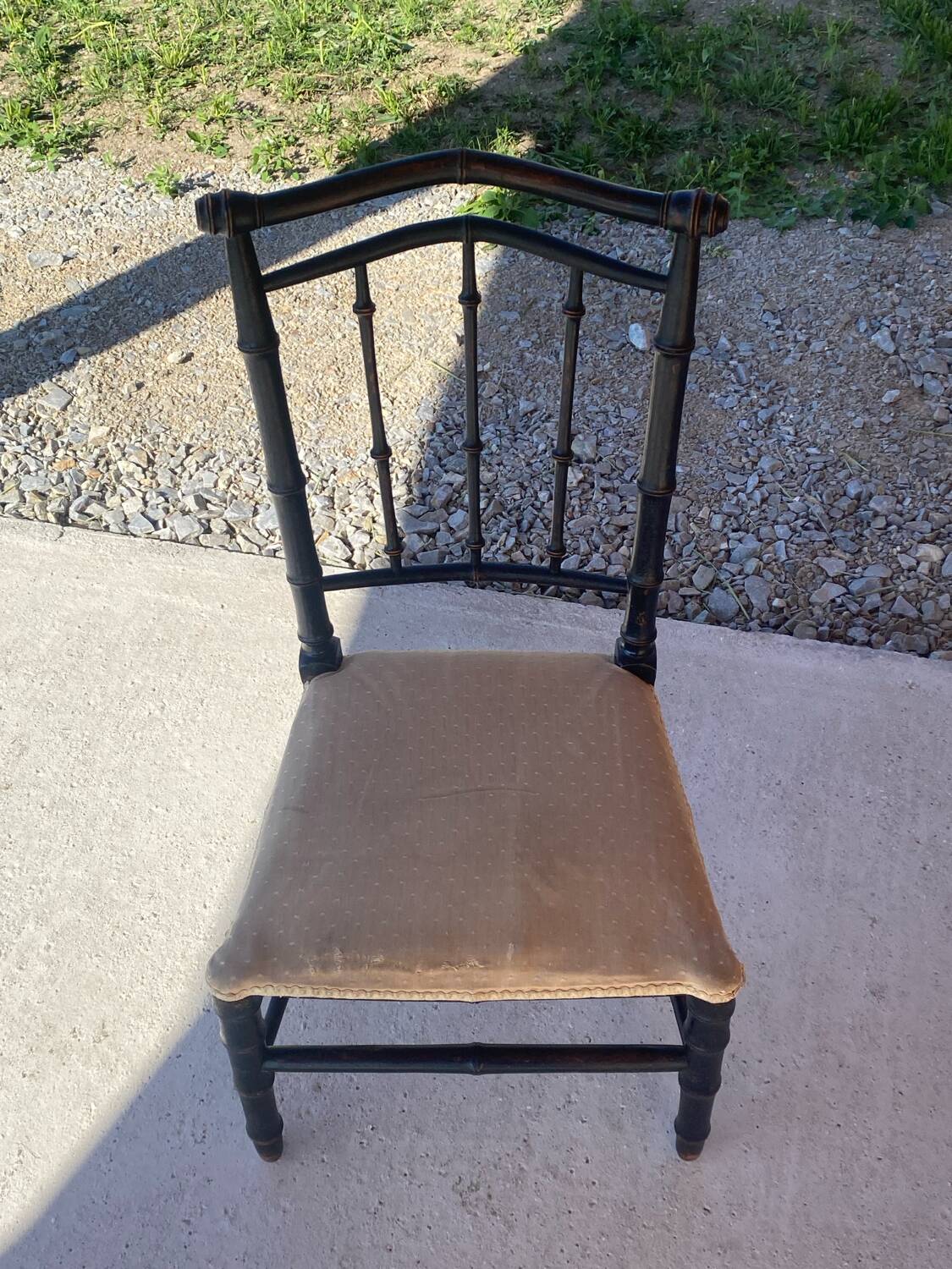 Chaise Napoléon III en bois imitant le bambou