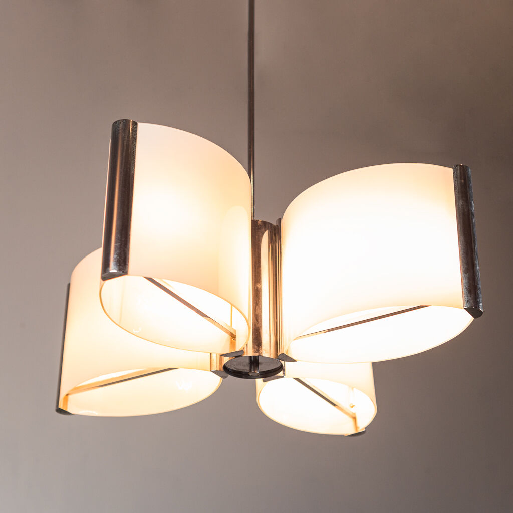 Modern vintage 12-light glass chandelier