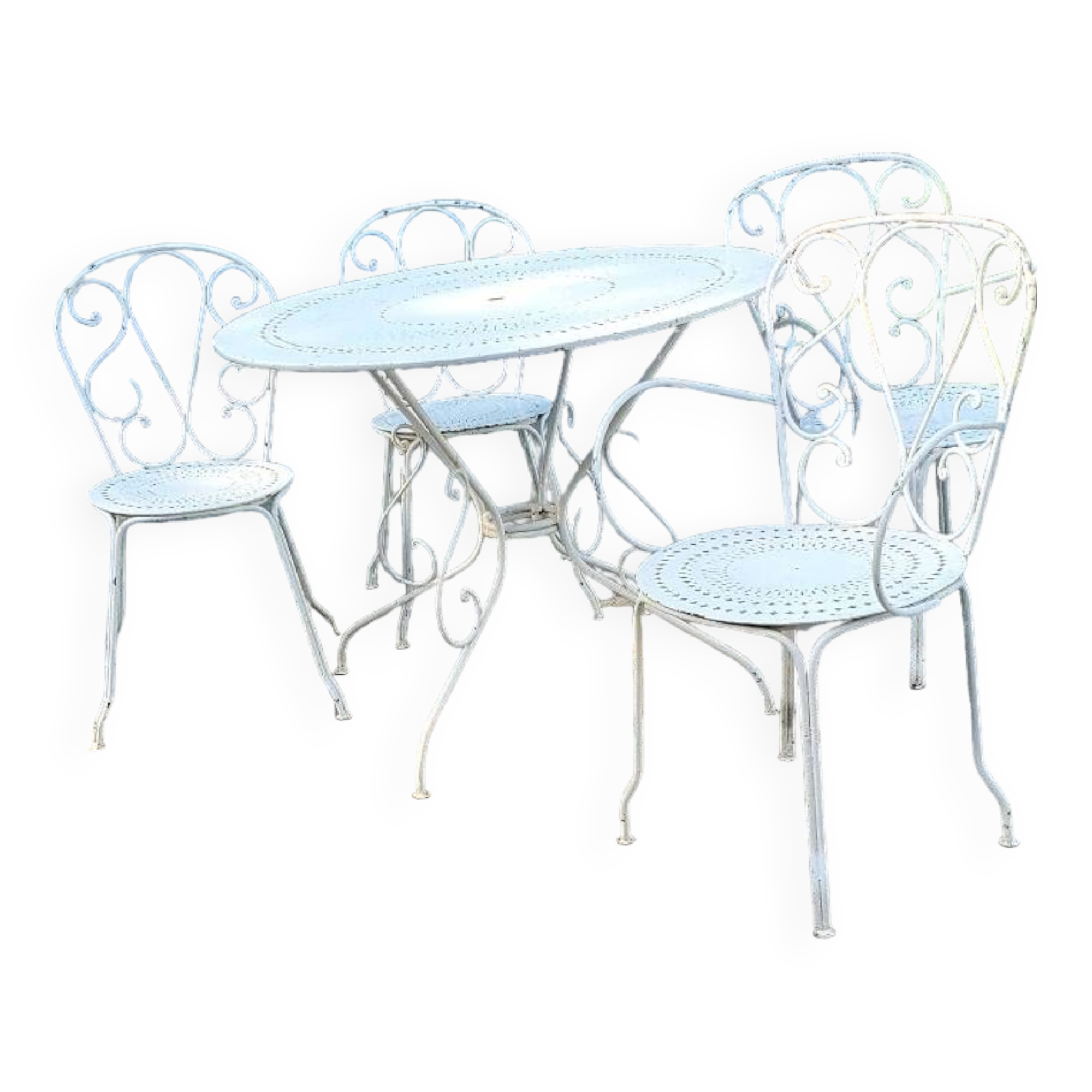 Wrought iron garden furniture
